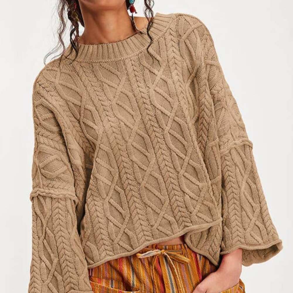 The Haven Cable Knit Sweater – Camel